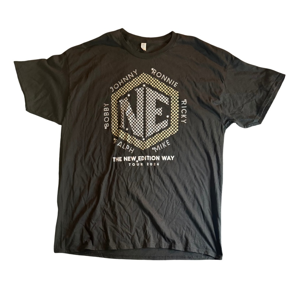 Jerzees New Edition Way Tour 2026 T-Shirt Mens XL Black Graphic Concert Tee